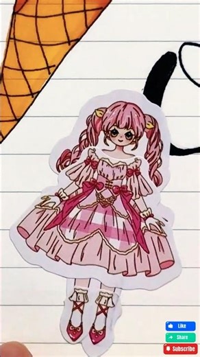 💖 Kawaii Pink Princess Sticker | Sweet Girl Dress-Up Art | Sticker Tales #sticker #kawaii #paperdoll