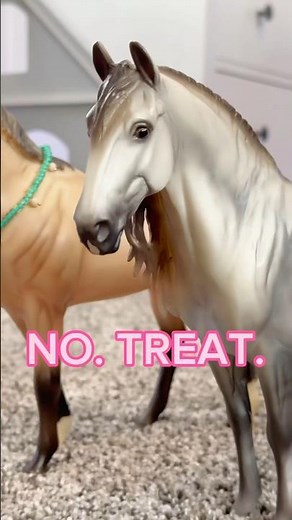 Idk if Twix should have a treat… 🫣👹 #breyer #modelhorse #horse #schleich #breyerhorses #equestrian