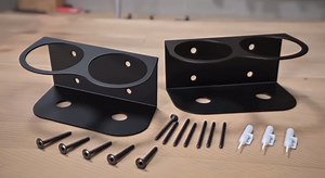 2 Pack Spray Bottle Holder Wall Mount, Metal Aerosol Spray Can Holder Rack Organizer with Double Holes, Heavy Duty Paint Bottle Can Storage Rack with Hardware Easy Install for Garage Home Workspace