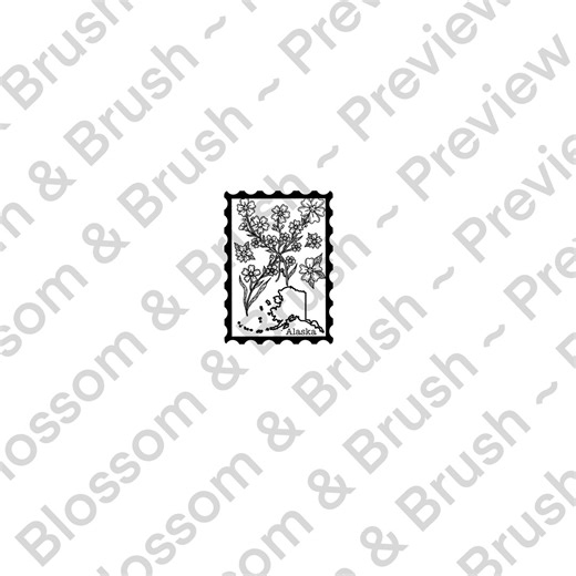 Alaska State Flower Stamp PNG | Hand Drawn Alaska Botanical Illustration | Digital Download - Etsy