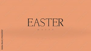 A bold and legible graphic design for Easter, featuring Happy Easter in white on a light orange background. Perfect for promotional materials