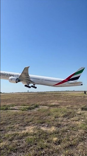Emirates 777-300 Takes Off from DFW Airport