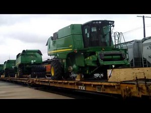 BNSF 5046 Leads John Deere Combine Train