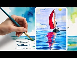 Easy Watercolor Tutorial: Sailboat on the Ocean