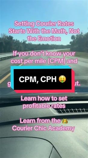 Setting Courier Rates Starts With the Math, Not the Emotion If you don’t know your cost per mile (CPM) and cost per hour (CPH), you’re guessing and guessing leads to burnout. Here’s how smart couriers set profitable rates 👇🏽 Cost Per Mile (CPM) This tells you what it truly costs to put your vehicle on the road. Include: • Fuel • Maintenance and repairs • Tires • Oil changes • Insurance (auto commercial) • Depreciation • Tolls and parking Formula: Total monthly vehicle costs ÷ total miles drive