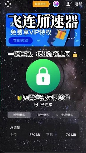 飞连VPN ——一键加速上网体验