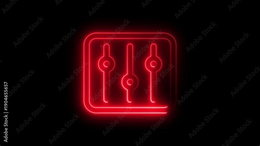 Neon Red Equalizer Sound Waveform Music Equalization