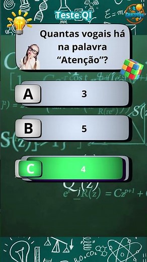 🤯 Teste de QI – Só os mais inteligentes acertam tudo!