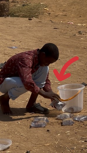 I saw this boy crying over his sachet water. Then i decided to turn his sorrow to joy. | Sunday Brave