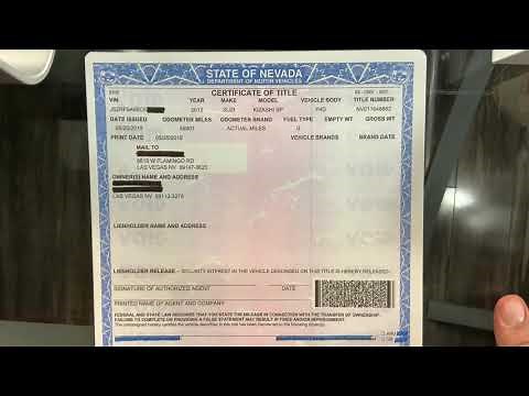 How to transfer a Nevada Title DONT GET SCAMMED
