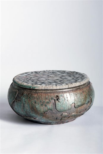 Handmade Naked Raku Ceramic Jewelry Box: Vintage Pottery Keepsake