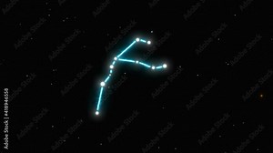 Constellations Aquarius Fantasy blue night sky infinity Universe space background 4k Stock Video