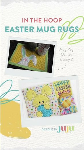 In-The-Hoop Easter Mug Rugs #Easter #mugrug #inthehoop