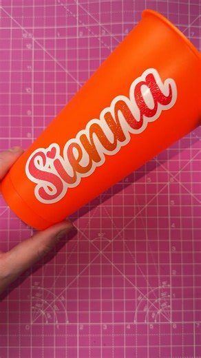 I’m leaning more into showcasing the different effects and finishes of our self adhesive vinyl ✨ Here I’m personalising our orange cold cup using Oracal 651G - White and Sparkle Rainbow Glitter - Red & Orange. Lots more videos like this coming soon! | Crafty Cutter Limited