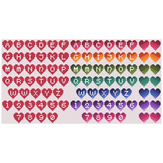Heart Alphabet and Numbers Cross Stitch Pattern, Valentine's Day PDF - Etsy