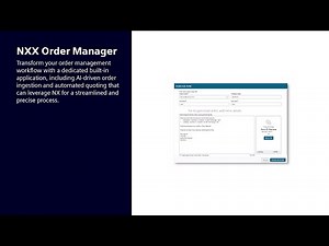 Order Management for NX X Manufacturing