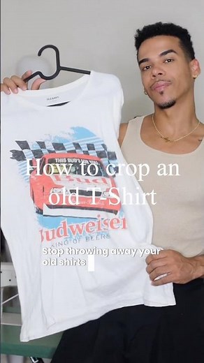 How to crop a T-shirt 🪡✂️ #sewing #diy #fashion