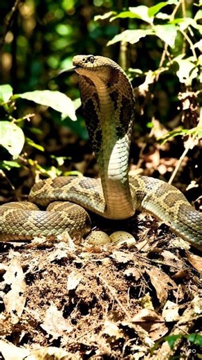 female cobra laying eggs taking care of them #female #cobra #snakes #shorts #incredible #kingcobra