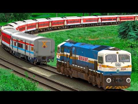 WDP4D SHUNT LHB RED EXPESS TRAIN | BUMPY RAILROAD | RAILWORKS | INDIAN TRAIN SIMULATOR GAMEPLAY