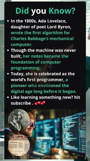 📚 DID YOU KNOW THE FIRST PROGRAMMER?