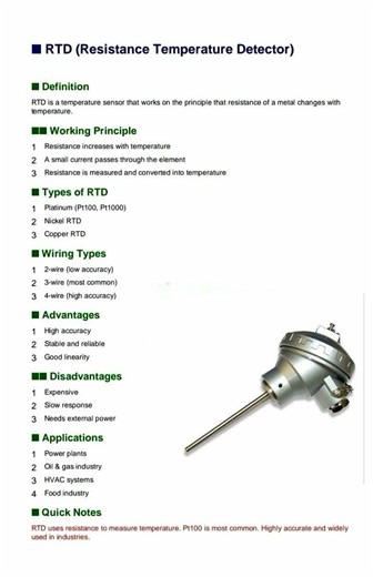 Resistance Temperature Detector (RTD)#resistancetemperaturedetector #RTD #Tempperaturedetector