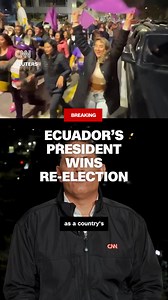 130K views · 592 reactions | Ecuador president Daniel Noboa was declared the winner of the country's runoff presidential election by the national electoral council after more than 90% of the votes were counted. Noboa has vowed to continue his war on gang violence and drug trafficking amid unprecedented homicide rates in 2025. CNN's Fernando del Rincón reports from Quito. | CNN | Facebook