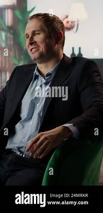 Vertical Video Drunk upper class elite society member being loud and obnoxious at the social club, embarrassing himself due to alcohol intoxication. Gentlemen in a state of euphoria after whiskey Stock Video Footage - Alamy