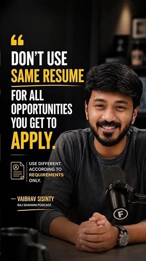 Make Different Resume/CV for different jobs 🤨 #rajshamani #ai #aijobs #motivation #podcast #viral