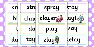 Phase 5 'ay' Flashcards Real and Nonsense Words