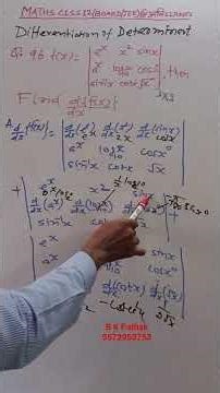 Differentiation of Determinant #maths #12th #determinants