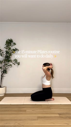 Hannah | Online Pilates Studio on Instagram: "If you are short on time & have no equipment let this be your workout! You totally have 15 minutes somewhere in your day ~ I believe in you! Here’s the details: > pelvic curl bridges 10x > arm scissors in bridge hold 10x > ab curls 10x > leg reaches 10x > roll ups 6x > leg circles 6x each way > side bends 8x > breast stroke 10x It’s quick, works the full body, and will leave you feeling strong and energized! Repeat for a second or third round if you