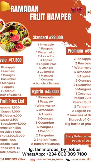 RAMADAN FRUIT HAMPER IN LAGOS| SAME DAY DELIVERY | RAMADAN IS HERE AGAIN ‼️‼️‼️ ‼️FREE Pouch of date fruit and a FREE Ramadan card on every Fruit hamper order this holy Ramadan month. Send... | Instagram