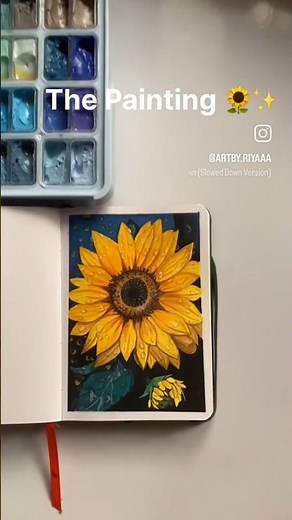 golden bloom✨🌻[Stay tuned for the process] #sunflower #gouache #gouachepainting #nature #art
