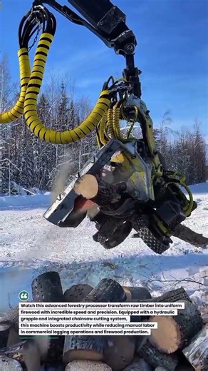 High-Speed Forestry Processor Turns Logs Into Perfect Firewood! #LoggingTech #ForestryEquipment