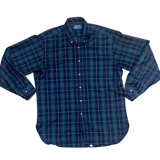 Pendleton Vintage Wool Plaid Shirt • Preppy Blue Green Tartan Button Down • Y2K USA Made • Heritage Americana Men’s L Virgin Wool Flannel - Etsy