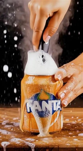 Cutting a Frozen Fanta Can – Satisfying Experiment!