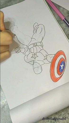 Drawing Captain America 🇺🇸 #CaptainAmerica #Drawing #MarvelArt #Avengers