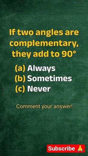 Quick Math Quiz: Complementary Angles! #maths #quiz #puzzle #logic #shorts #iqtest #geometry #fyp