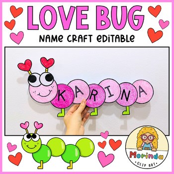 Love Bug Name Craft, Valentines Day Bulletin Board, Kindergarten February Craft