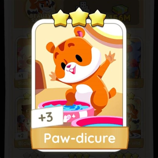 Paw-dicure Stickers - Monopoly_go Sticker 3 Stars - Posh Pets Album - Etsy