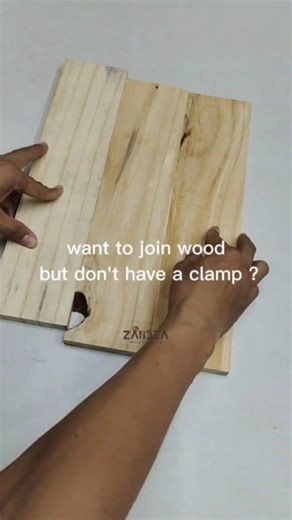 To connect wood, you need several clamps, especially wide wood. This is an easy way if we don't have a clamp, hopefully it's useful. #woodworking #reels #tips #diy | Zafidea Zahid