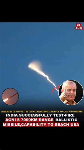 GlobalBriefs on Instagram: "HISTORY CREATED🇮🇳🚨In a major boost to India's defence and a demonstration of its military might, the locally-developed intermediate range ballistic missile Agni-5, which can go as far as 5,000 kilometres, was successfully test-fired on Wednesday. The test was conducted from the range in Chandipur, Odisha, the defence ministry said, adding, “The launch validated all operational and technical parameters. It was carried out under the aegis of the Strategic Forces Comm