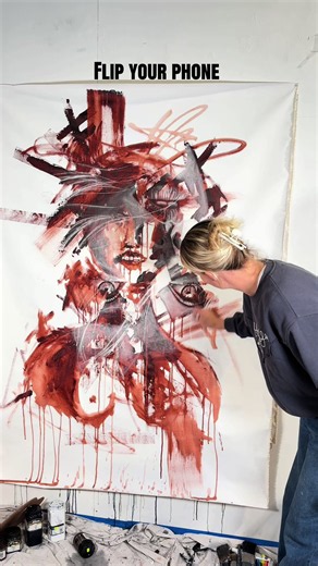 Drawing upside down 🙃 #portraitartist #abstractrealism #femaleportrait #livepainter #fyp