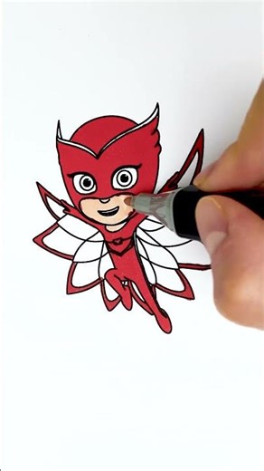 ❤️ Coloring Owlette from PJ Masks 😻✨ DIY Easy Glitter Art #pjmasks #glitter #kids #color #trending
