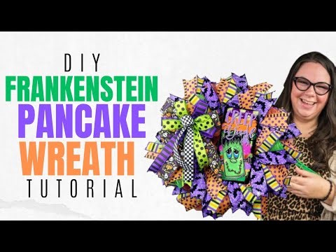 Halloween Frankenstein Pancake Wreath Tutorial