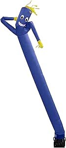 Wacky Waving Inflatable Tube Man, Arm Flailing Advertising Sky Air Puppet with Blower - 20 Feet, Blue