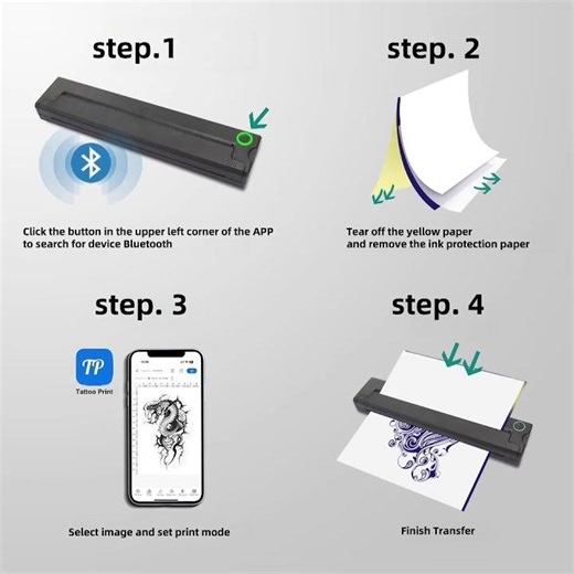 Wireless Bluetooth HD Transfer Printing Thermal Tattoo Printer