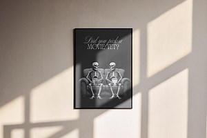 Funny Skeleton Movie Night Poster: Gothic Halloween Decor (digital Download Print - Etsy UK