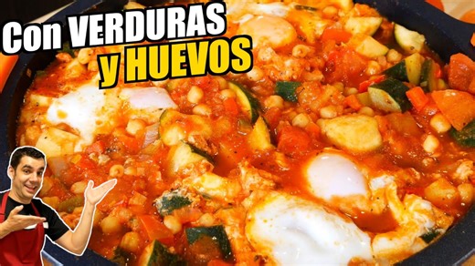 Prepara Una Comida Saludable Con Nuestra Receta De Huevos Con Garbanzos Y Verduras
