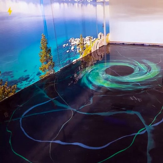 Glowing in the dark epoxy floor.